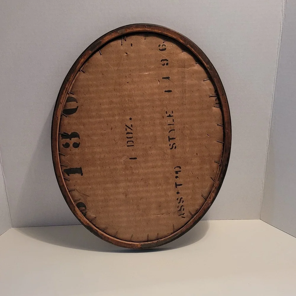 VTG Victorian Oval Picture Frame With Glass Of Mother And Baby Nursery Room